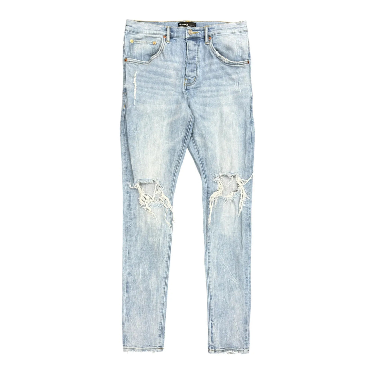 Purple Jean Knee Blowout (Blue) - Preowned