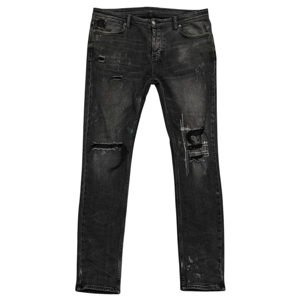 Ksubi Van Winkle Burnt Skinny Jeans (Washed Black)  - Preowned