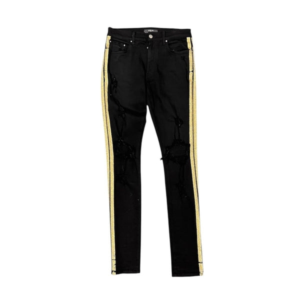Amiri Stipe Jean (Gold Glitter) - Preowned