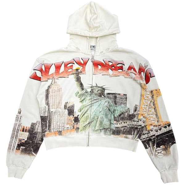 Vale Forever NYC Zip Up Hoodie (Cream) - Preowned