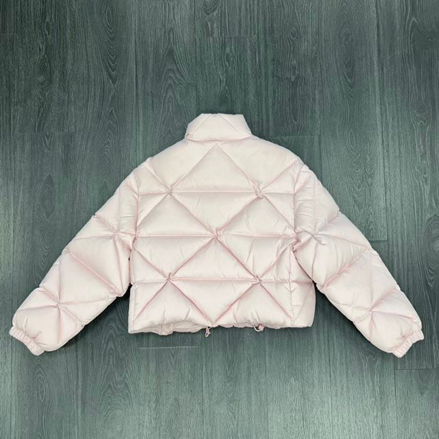 Prada Re-Nylon Gabardine Cropped Down Jacket (Pink) - Preowned