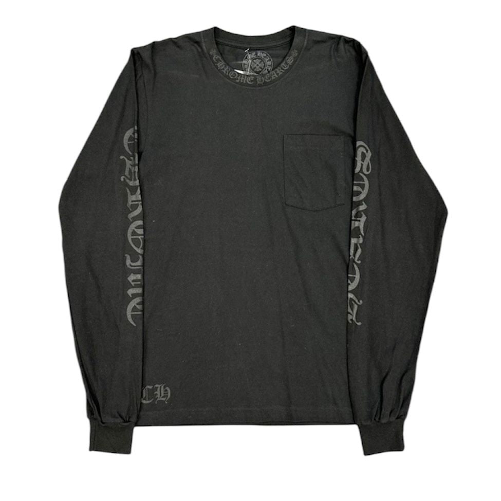 Chrome Hearts Tonal Neck Script LS Tee (Black)