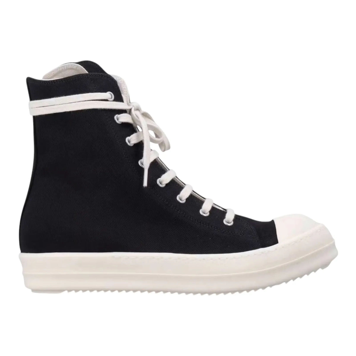 Rick Owens DRKSHDW Scarpe Denim Sneaks Black Milk - Preowned