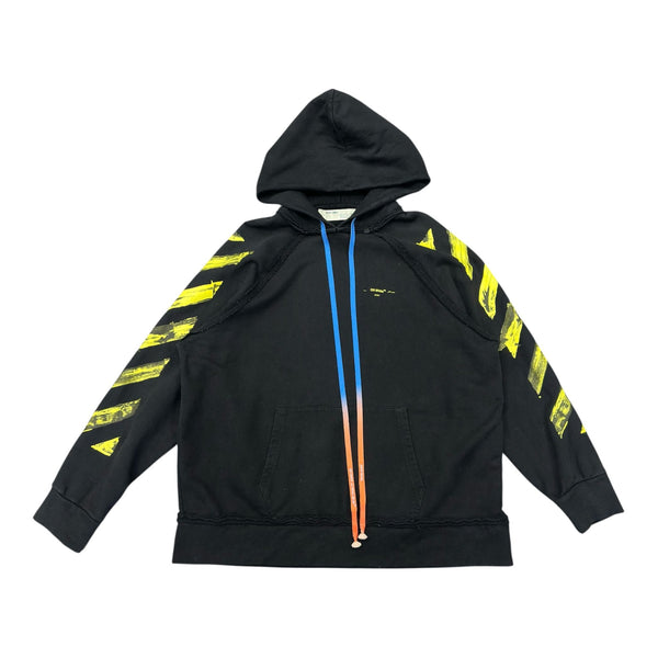 OFF-WHITE Yellow Acrylic Arrow Logo Hoodie Black - Preowned