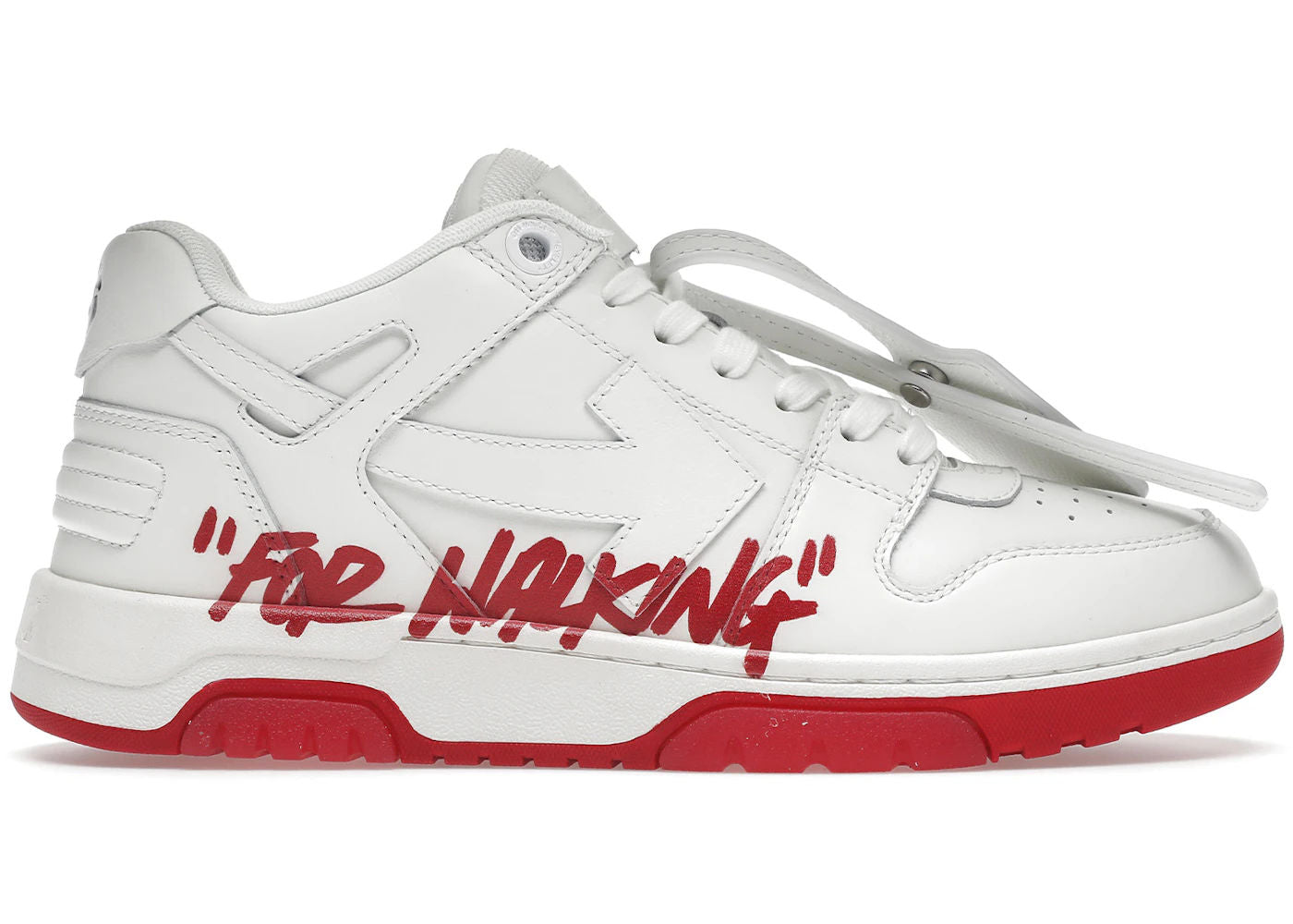 OFF-WHITE Out Of Office "OOO" Low Tops For Walking White White Red SS22 - Preowned