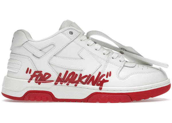 OFF-WHITE Out Of Office "OOO" Low Tops For Walking White White Red SS22 - Preowned