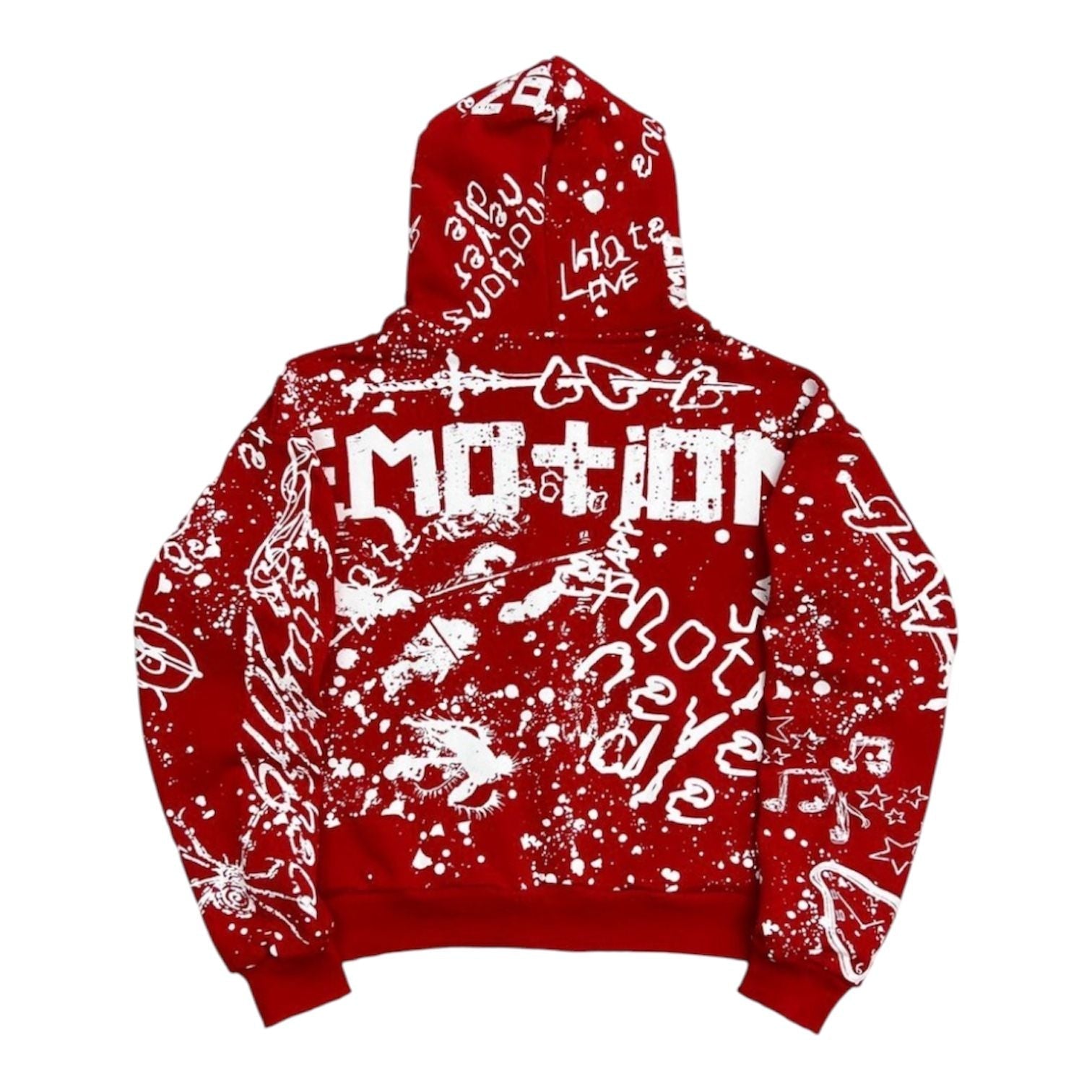 Mixed Emotion Graffiti Hoodie (Red)
