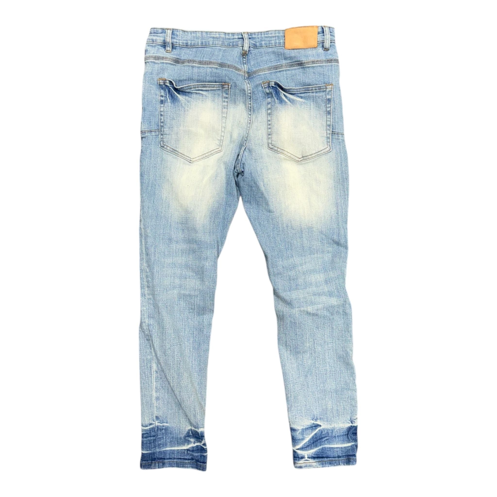 Purple Slim Fit Low Rise Distressed Jean (Blue) - Preowned
