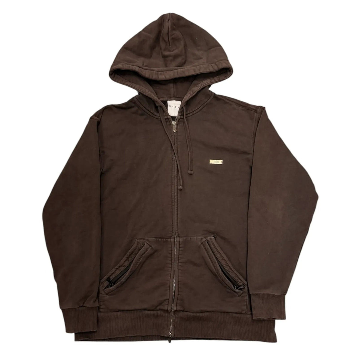 KITH Carly Hoodie Full Zip Double pocket (Washed Black) - Preowned