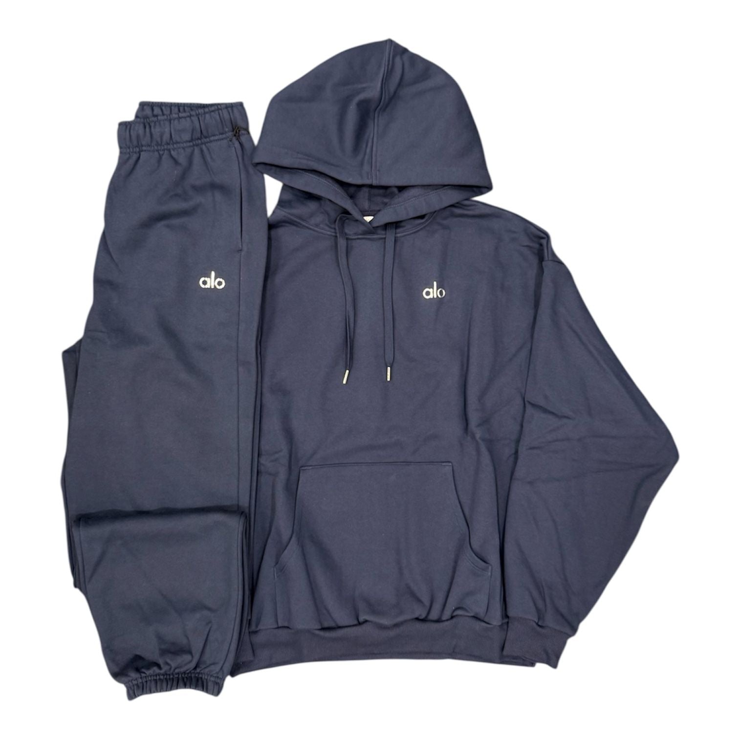 Alo Accolade Pullover & Accolade Cuffed Sweatpants Set (Navy)