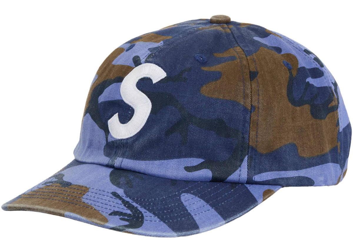 Supreme Pigment Coated S Logo 6-Panel Blue Camo