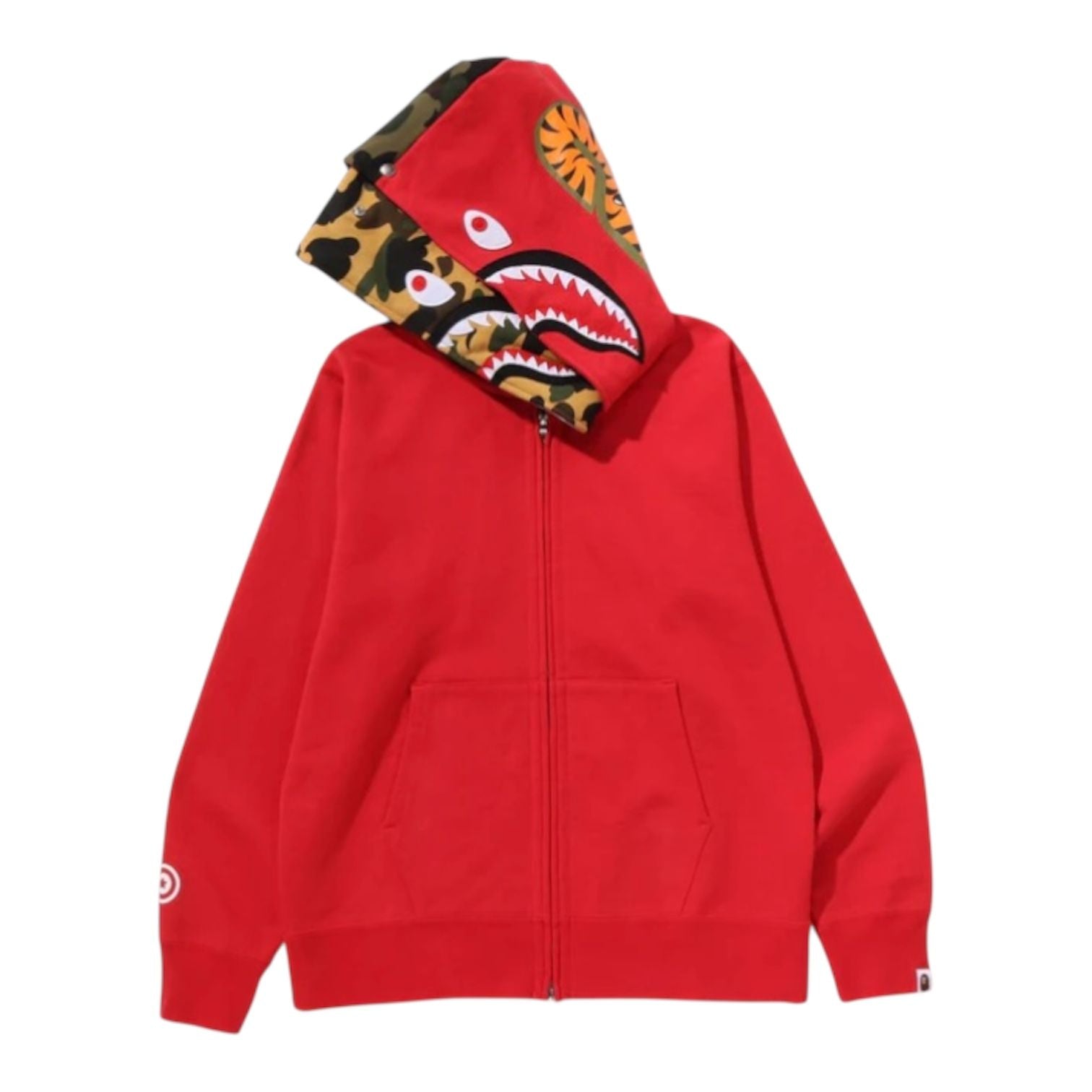 Bape Shark Full Zip Double Hoodie (Red)