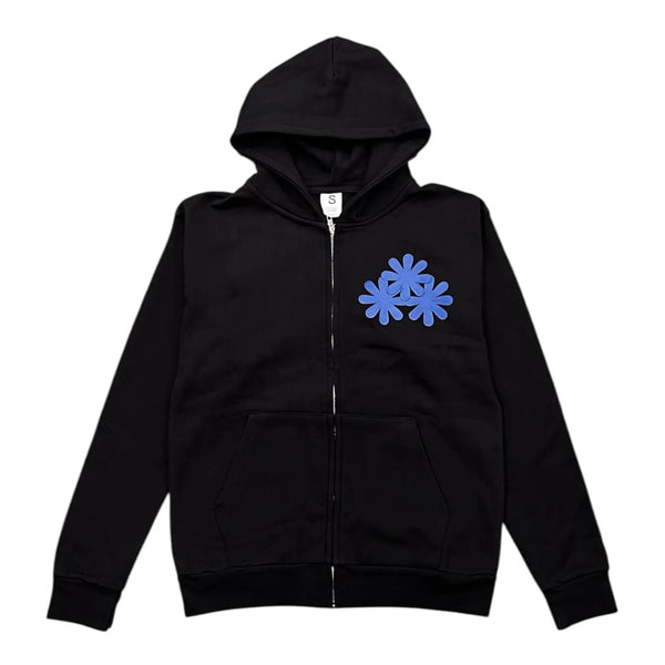 Carpe Vestem Patch Zip Up Hoodie (Black/Blue)