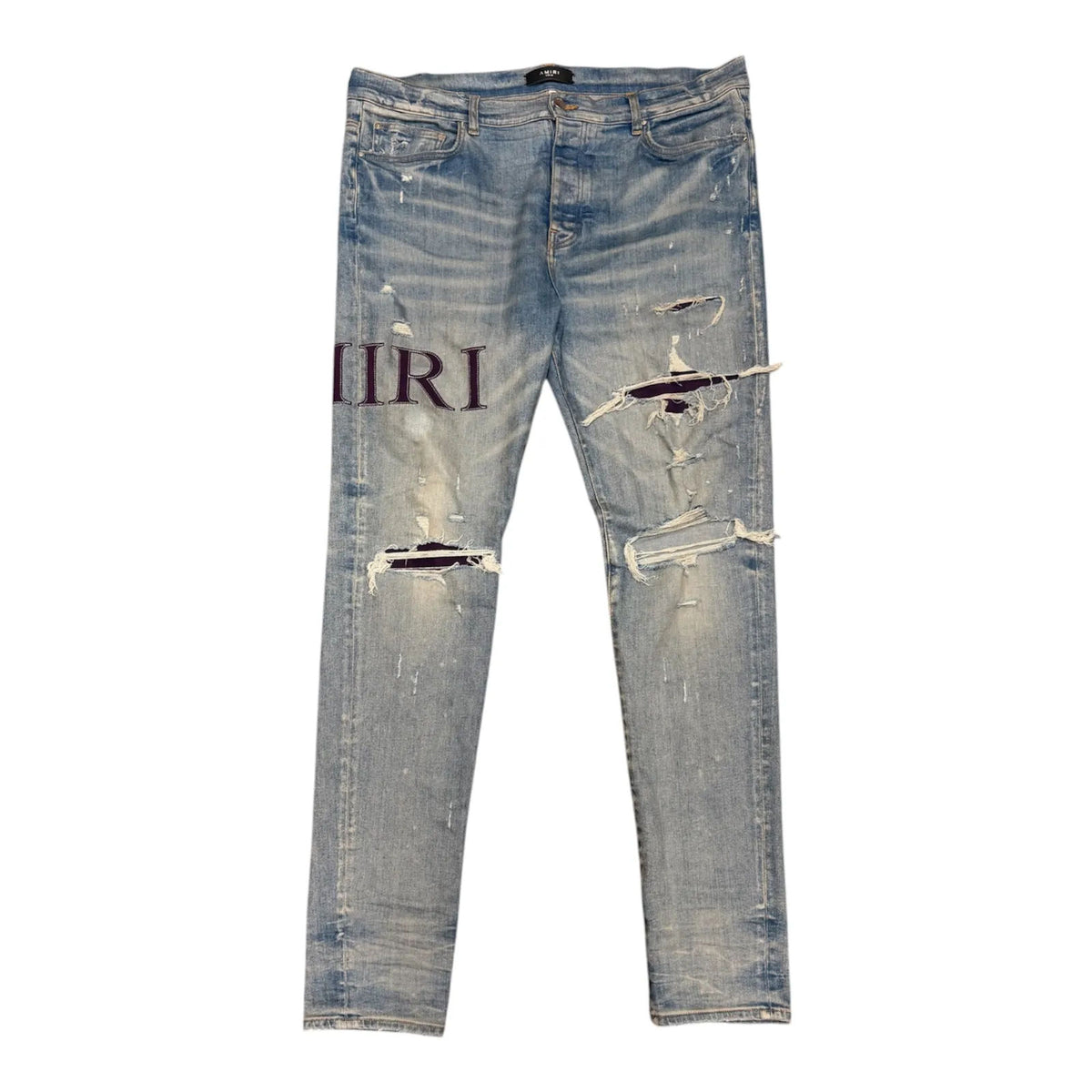 Amiri Serif Purple Logo Jean Clay Indigo - Preowned