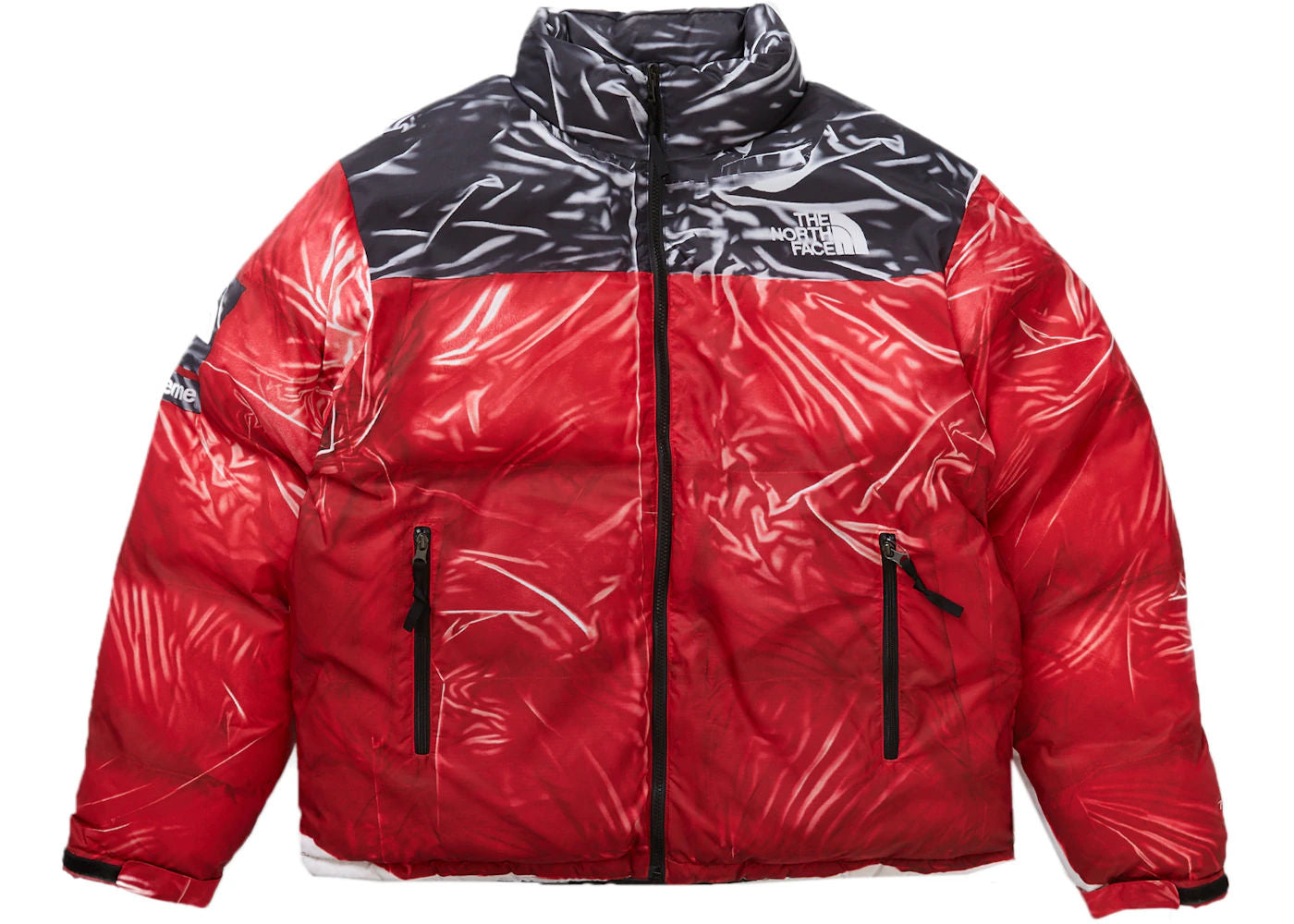 Supreme The North Face Printed Nuptse Trompe L'oeil Jacket Red