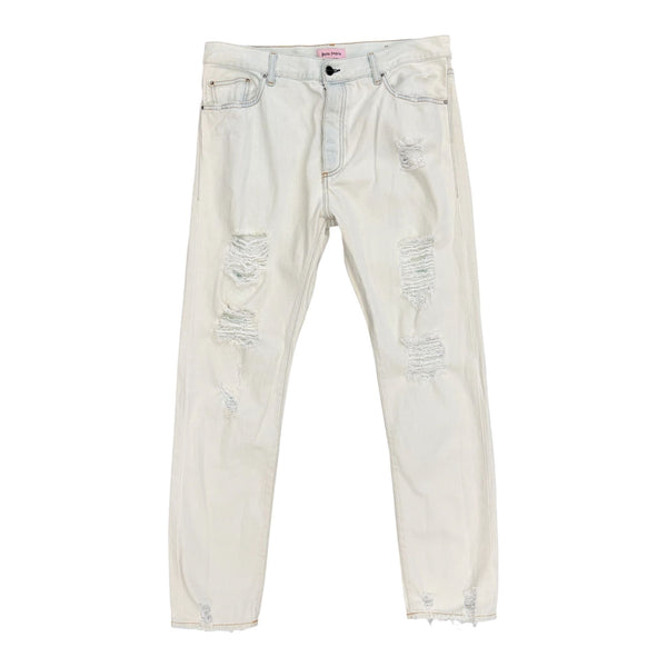 Palm Angels Distressed Jeans (Cream) - Preowned