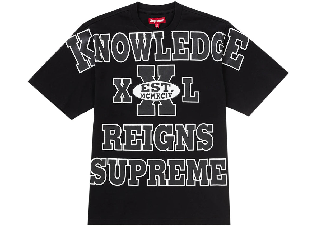 Supreme Overprint Knowledge S/S Top Black - Preowned