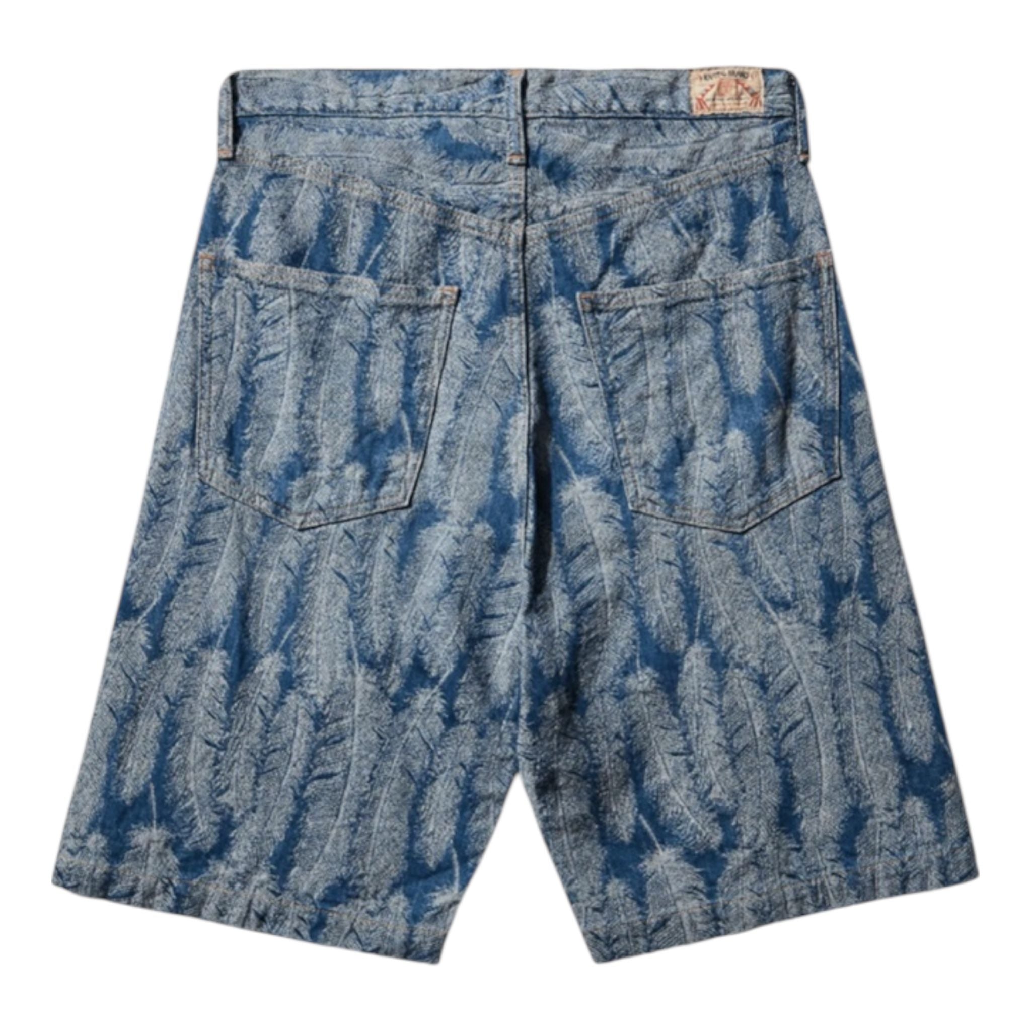 Kapital Indigo 12oz Magpie Feather Denim Shorts