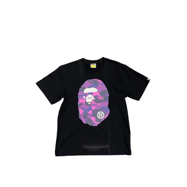 BAPE Color Camo Big Ape Head Tee Black/Purple - Preowned