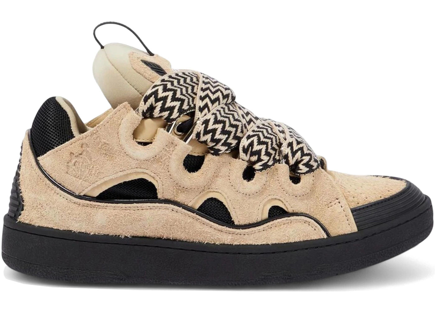 Lanvin Leather Curb Light Brown Black - Preowned