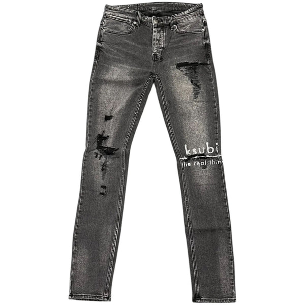 Ksubi Van Winkle Angst Thrashed Jeans (Black Wash) - Preowned