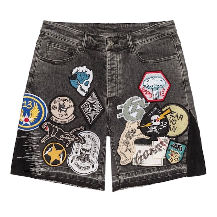 Godspeed Patchwork Denim Shorts V2 (Grey)