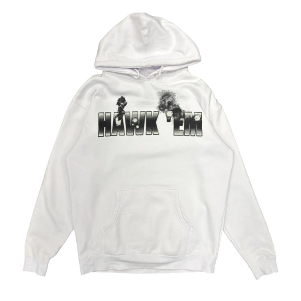 Pop Smoke x Vlone Hawk Em' Hoodie (White) - Preowned