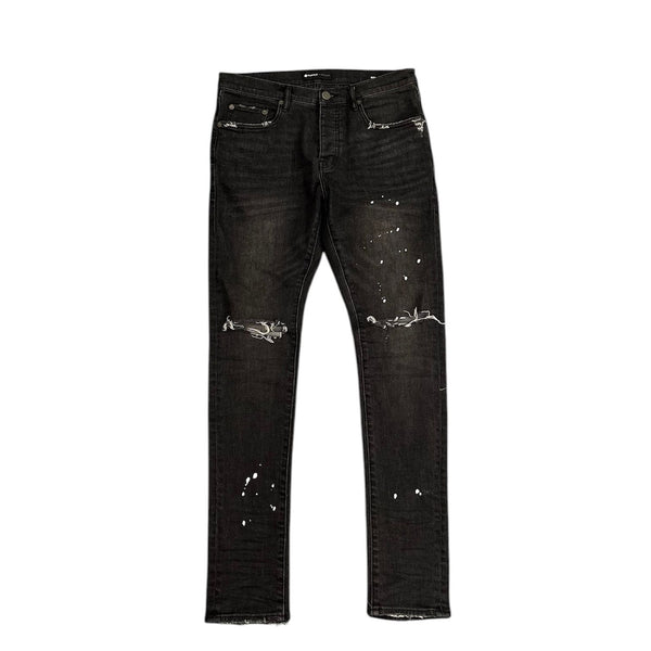 Purple Brand P001 Black Overspray Jean  - Preowned