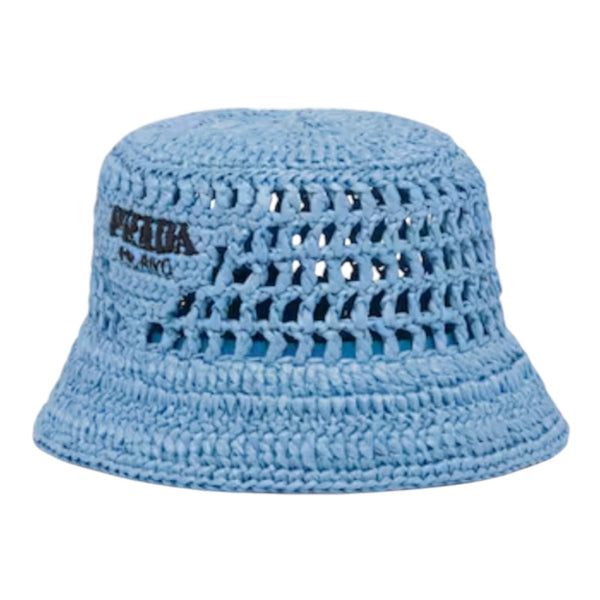 Prada Crochet Bucket Hat (Celeste)