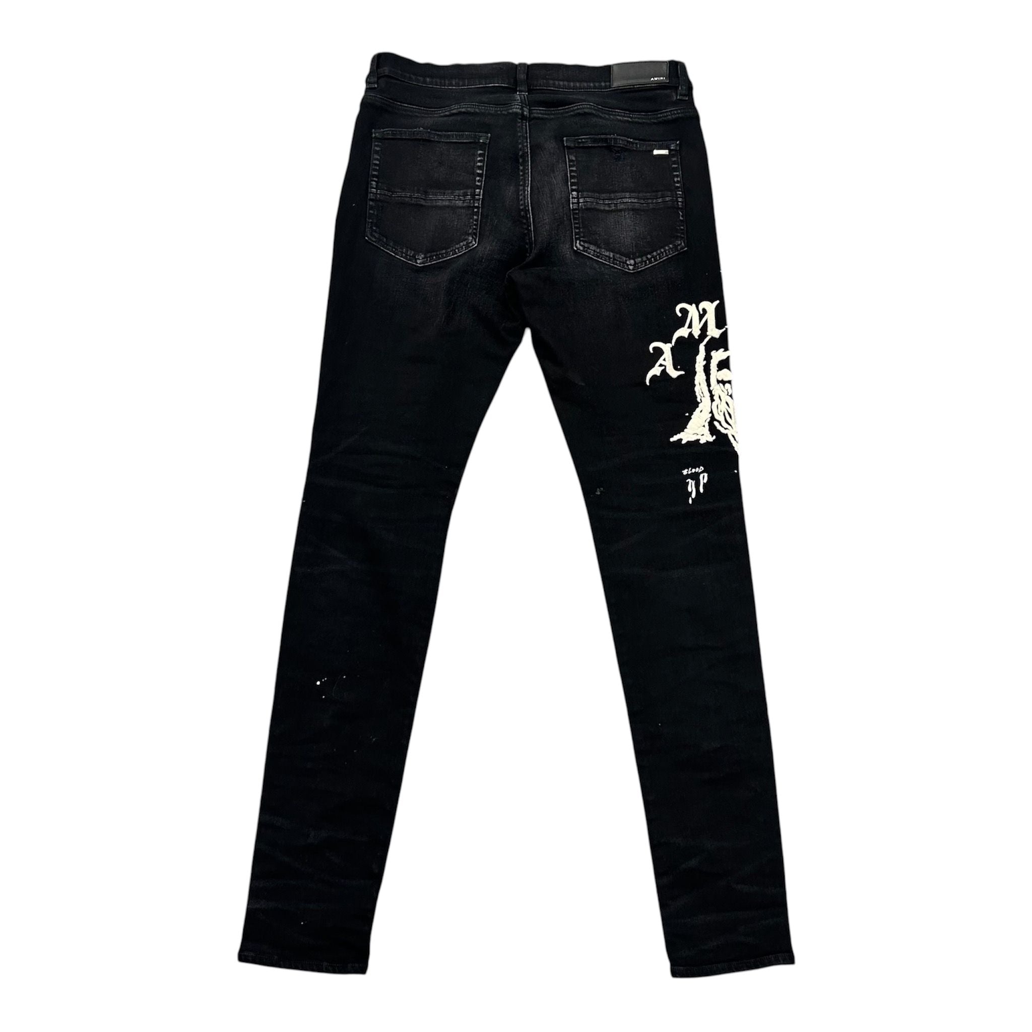 Amiri x Wes Lang Reaper Logo Jeans (Aged Black) - Preowned
