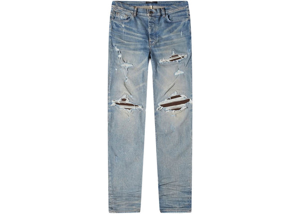 AMIRI MX1 Suede Skinny Jeans Clay Indigo