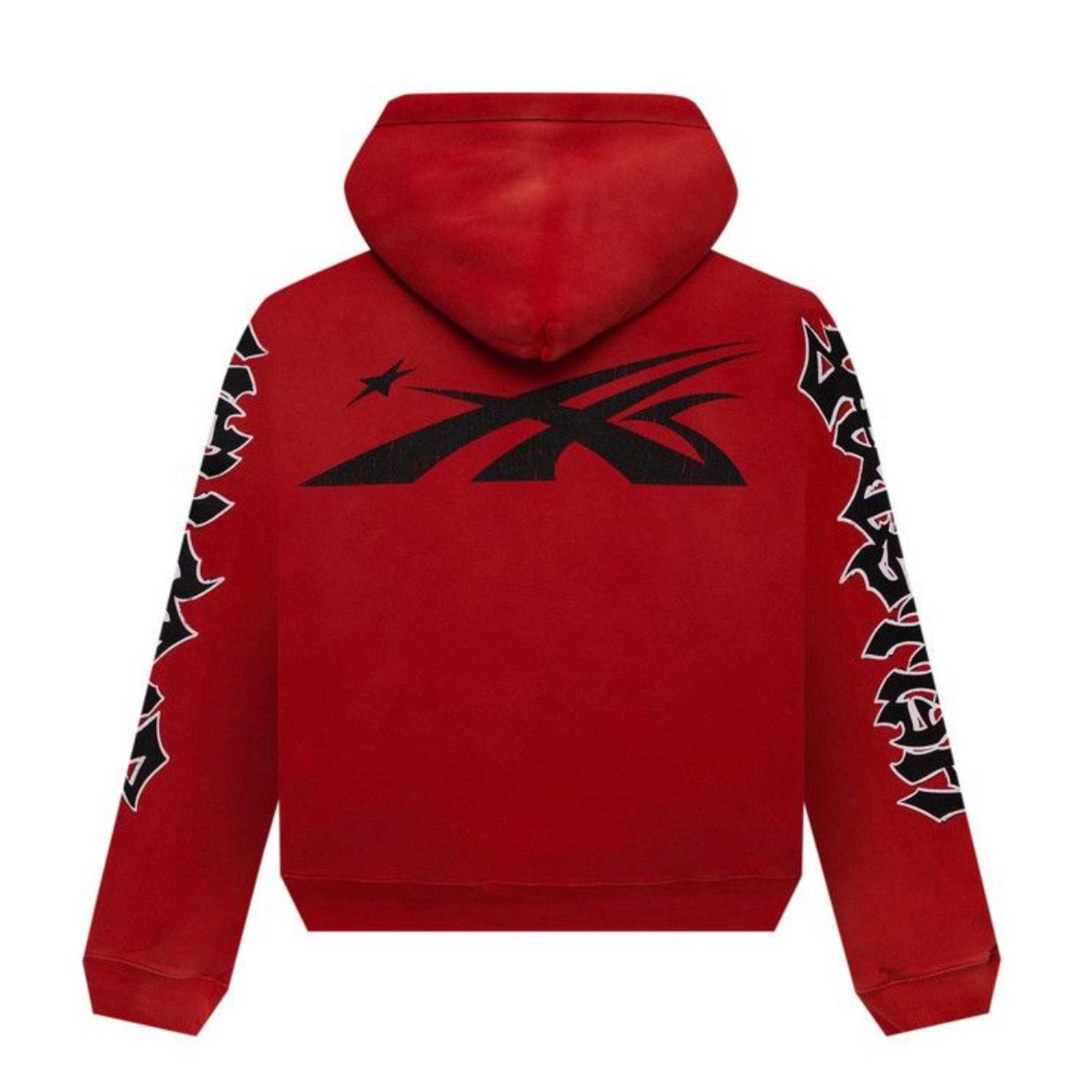 Hellstar Halloween Skeleton Airbrushed Hoodie Red - Preowned