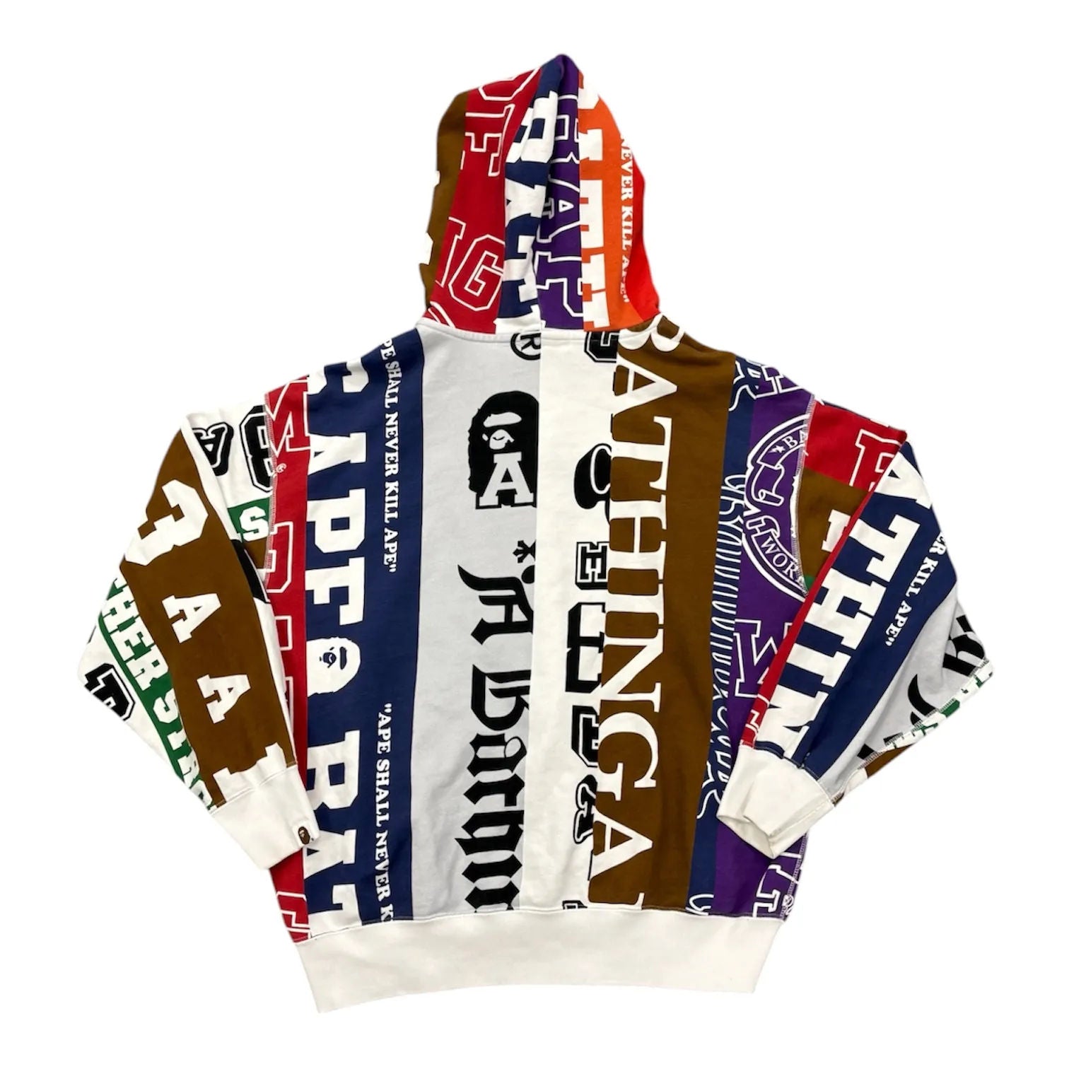 BAPE Fans Scarf Full Zip Hoodie Multicolor - Preowned