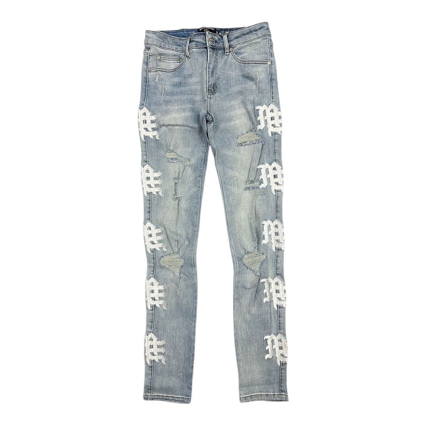 Mixed Emotion Monogram Denim (Sea)