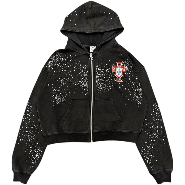Vale Forever Pluto Clustered Zip Hoodie (Black Wash) - Preowned
