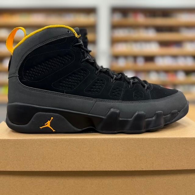 Jordan 9 Retro Dark Charcoal University Gold - Preowned