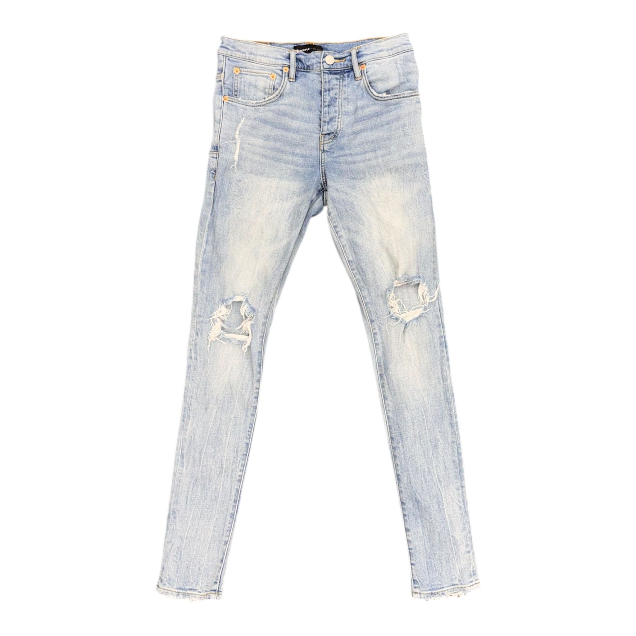 Purple Knee Distressed Denim (Blue) - Preowned