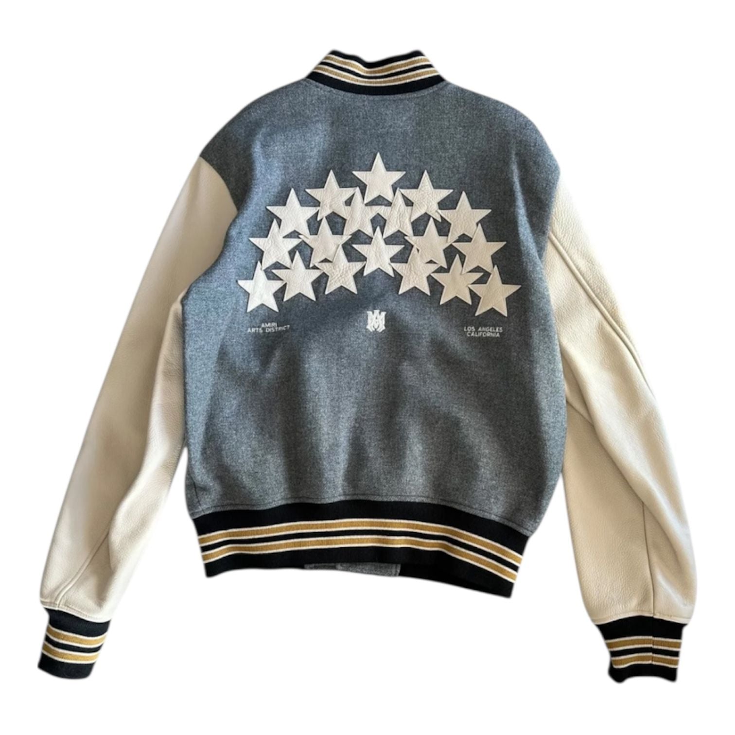 Amiri Triple Star Varsity Jacket (Grey/White)