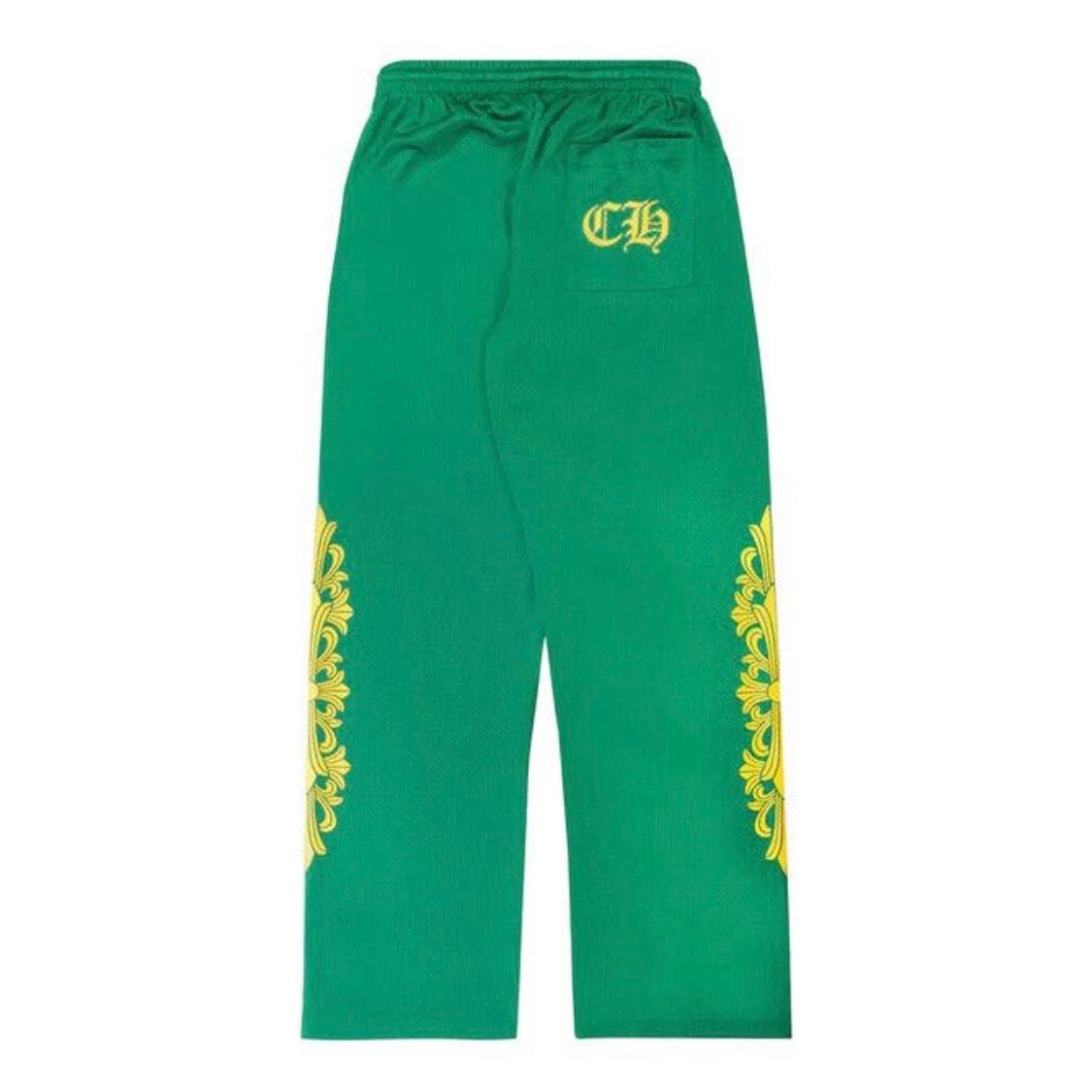 Chrome Hearts Floral Mesh Jersey Pants (Green/Gold) - Preowned