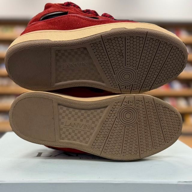Lanvin Curb Leather Sneaker (Red/Black) - Preowned