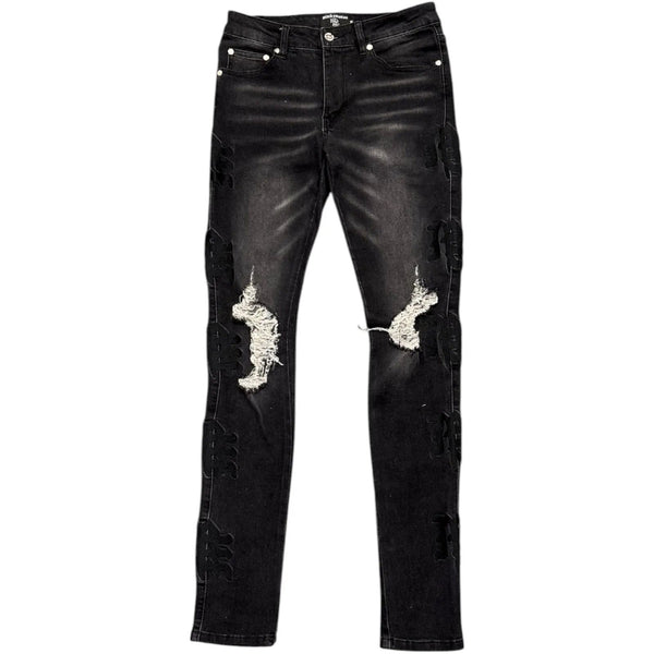 Mixed Emotion Monogram Jean (Black) - Preowned