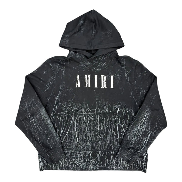 AMIRI Cracked Dye Core Logo Hoodie Black - Preowned