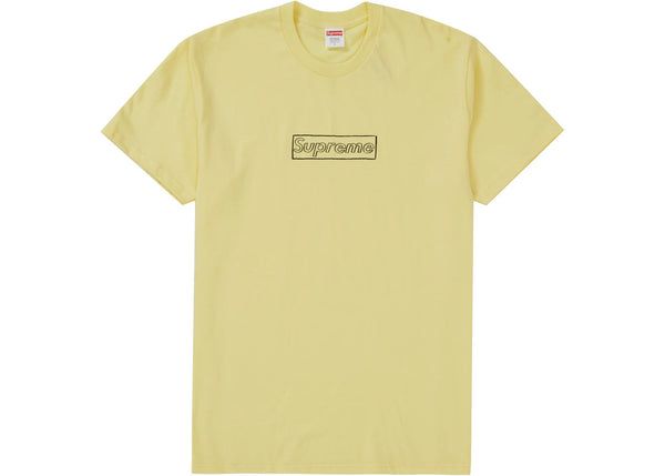 Supreme KAWS Chalk Logo Tee (Pale Yellow)