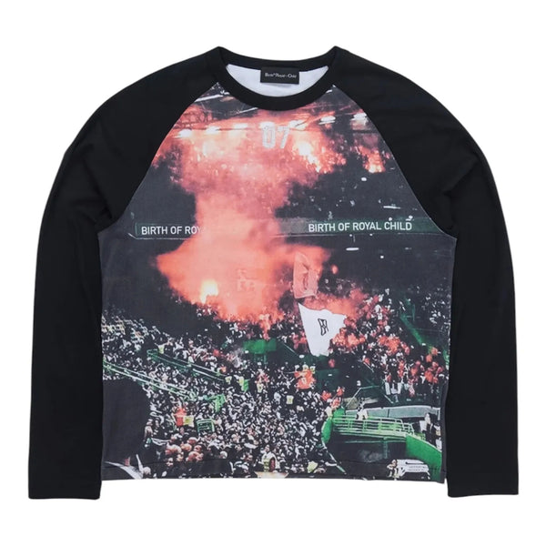 Birth Of A Royal Child Stadium Flam Raglan Longsleeve Tee (Back)