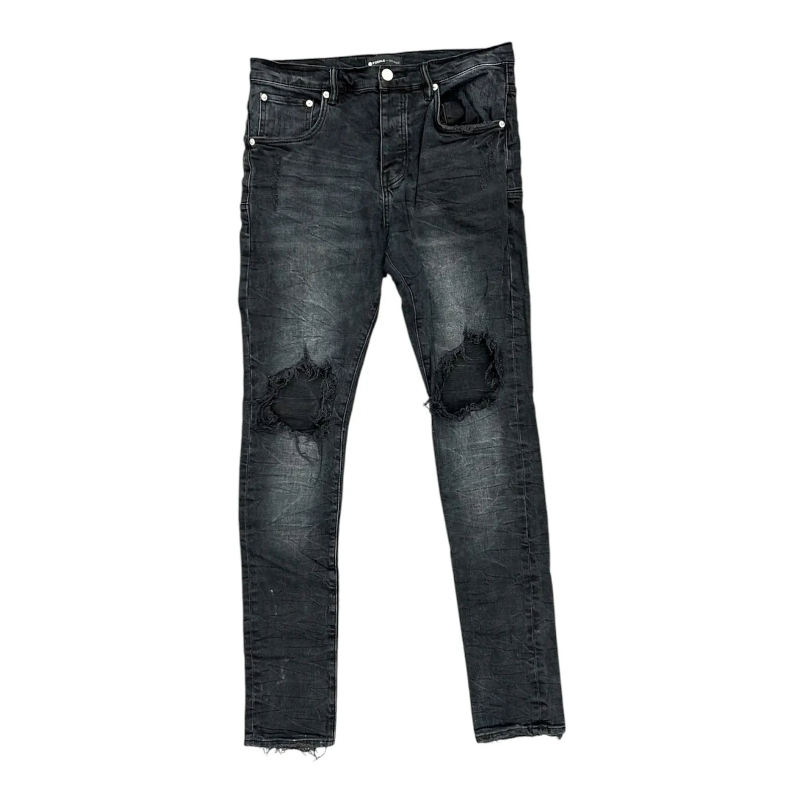 Purple P.001 Knee Distressed Denim (Black) - Preowned