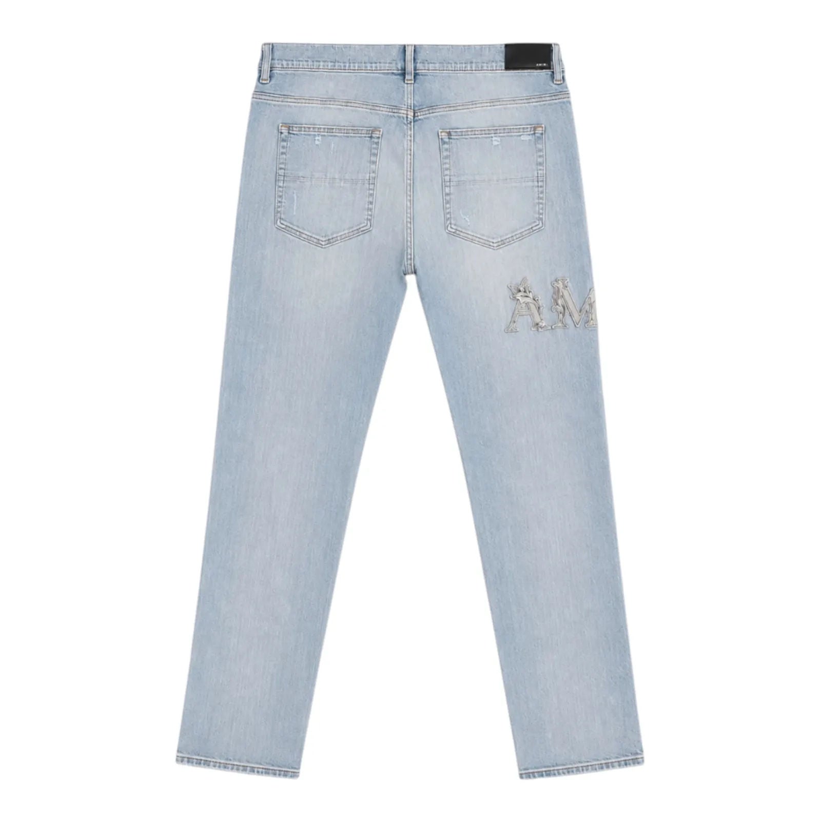 Amiri Antique Baroque Varsity Logo Jean (Light Blue) - Preowned
