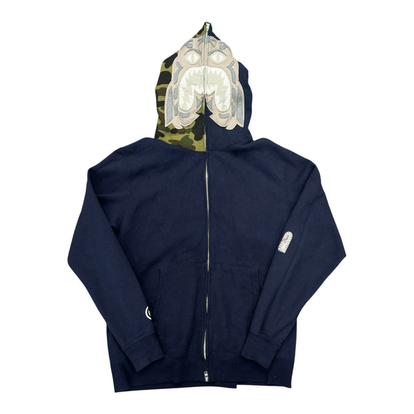 Bape Full Zip Shark Hoodie (Navy) - Preowned