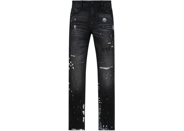 RtA Clayton Distressed Charcoal Paint Jean Black - Preowned