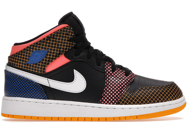 Jordan 1 Mid MMD Multi-Color Grid (GS) - Preowned