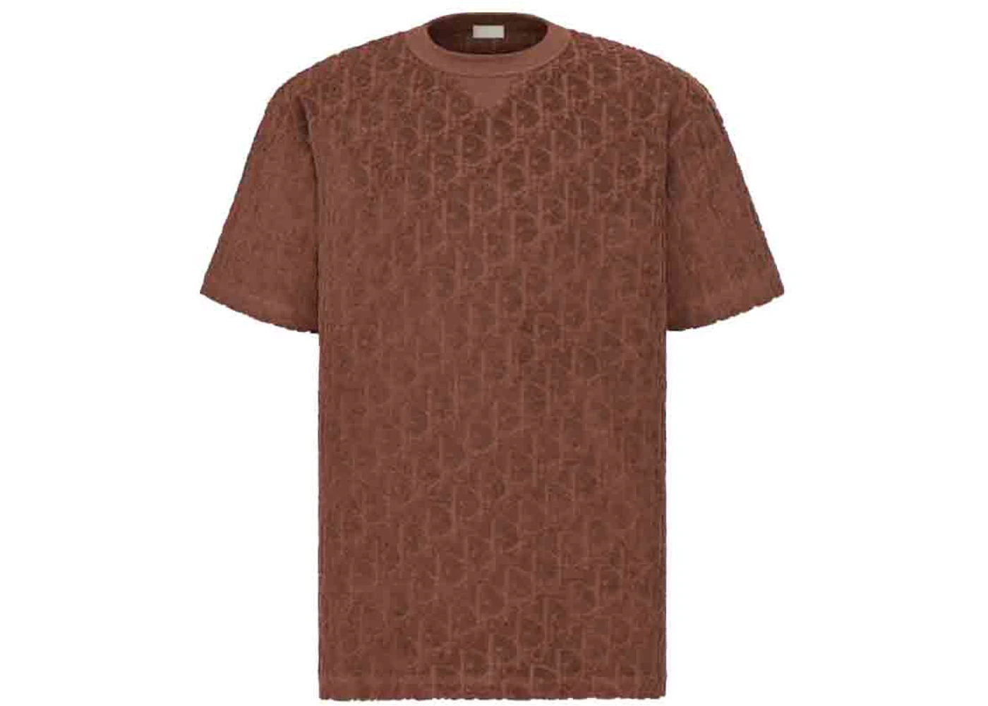 Dior Oblique Relaxed Fit T-shirt Brown Terry Cotton Jacquard - Preowned